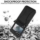 For Samsung Galaxy Z Flip5 Integrated Fold Holder Card Slot Phone Case with Long & Short Lanyard(Black) - 2