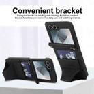 For Samsung Galaxy Z Flip5 Integrated Fold Holder Card Slot Phone Case with Long & Short Lanyard(Black) - 3