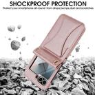For Samsung Galaxy Z Flip5 Integrated Fold Holder Card Slot Phone Case with Long & Short Lanyard(Rose Gold) - 2