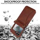 For Samsung Galaxy Z Flip5 Integrated Fold Holder Card Slot Phone Case with Long & Short Lanyard(Brown) - 2