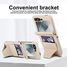 For Samsung Galaxy Z Flip6 Integrated Fold Holder Card Slot Phone Case with Long & Short Lanyard(White) - 3