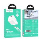 hoco N64 Ingenious GaN PD20W Type-C Single Port Charger with 1m Type-C to Type-C Cable , EU Plug(White) - 3