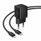 hoco N64 Ingenious GaN PD20W Type-C Single Port Charger with 1m Type-C to 8 Pin Cable , EU Plug(Black) - 2
