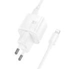 hoco N64 Ingenious GaN PD20W Type-C Single Port Charger with 1m Type-C to 8 Pin Cable , EU Plug(White) - 2