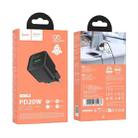 hoco N65 Ingenious GaN PD20W Type-C and QC3.0USB Charger, EU Plug(Black) - 3