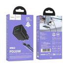 hoco N65 Ingenious GaN PD20W Type-C and QC3.0USB Charger with 1m Type-C to Type-C Cable, EU Plug(Black) - 3