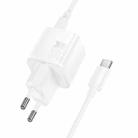 hoco N66 Ingenious GaN PD35W Type-C Single Port Charger with 1m Type-C to Type-C Cable, EU Plug(White) - 2