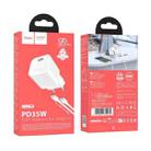 hoco N66 Ingenious GaN PD35W Type-C Single Port Charger with 1m Type-C to Type-C Cable, EU Plug(White) - 3