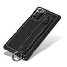 For Samsung Galaxy Note 20 Ultra Top Layer Cowhide Shockproof Protective Case with Wrist Strap Bracket(Black) - 2