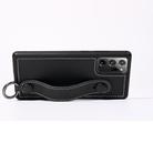 For Samsung Galaxy Note 20 Ultra Top Layer Cowhide Shockproof Protective Case with Wrist Strap Bracket(Black) - 3