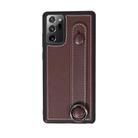 For Samsung Galaxy Note 20 Ultra Top Layer Cowhide Shockproof Protective Case with Wrist Strap Bracket(Coffee) - 1