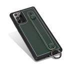 For Samsung Galaxy Note 20 Ultra Top Layer Cowhide Shockproof Protective Case with Wrist Strap Bracket(Green) - 2