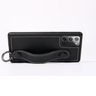 For Samsung Galaxy S20 Top Layer Cowhide Shockproof Protective Case with Wrist Strap Bracket(Black) - 3