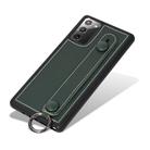 For Samsung Galaxy S20 Top Layer Cowhide Shockproof Protective Case with Wrist Strap Bracket(Green) - 2