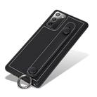 For Samsung Galaxy S20 Plus Top Layer Cowhide Shockproof Protective Case with Wrist Strap Bracket(Black) - 2