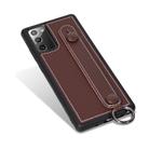 For Samsung Galaxy S20 Ultra Top Layer Cowhide Shockproof Protective Case with Wrist Strap Bracket(Coffee) - 2