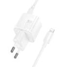 hoco N66 Ingenious GaN PD35W Type-C Single Port Charger with 1m Type-C to 8 Pin Cable, EU Plug(White) - 2