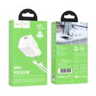 hoco N66 Ingenious GaN PD35W Type-C Single Port Charger with 1m Type-C to 8 Pin Cable, EU Plug(White) - 3