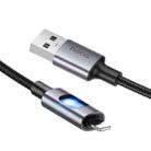 hoco U144 Colorful LED 2.4A USB to 8 Pin Charging Data Cable, Length: 1.2m(Black) - 2