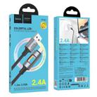 hoco U144 Colorful LED 2.4A USB to 8 Pin Charging Data Cable, Length: 1.2m(Black) - 3