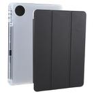 For Honor Pad 10 12.1 3-fold Clear TPU Smart Leather Tablet Case with Pen Slot(Black) - 1