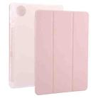 For Honor Pad 10 12.1 3-fold Clear TPU Smart Leather Tablet Case with Pen Slot(Sand Pink) - 1