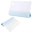 For Honor Pad 10 12.1 3-fold Clear TPU Smart Leather Tablet Case with Pen Slot(Ice Blue) - 3