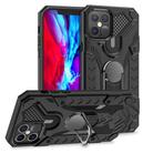 For iPhone 12 / 12 Pro Iron Knight Series 2 in 1 PC + TPU Phone Case with Ring Holder(Black) - 1