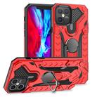 For iPhone 12 / 12 Pro Iron Knight Series 2 in 1 PC + TPU Phone Case with Ring Holder(Red) - 1