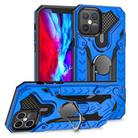 For iPhone 12 Pro Max Iron Knight Series 2 in 1 PC + TPU Phone Case with Ring Holder(Blue) - 1