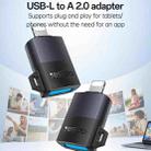 Yesido GS32 USB 2.0 Female to 8 Pin Male 480Mbps Charging Adapter(Black) - 2