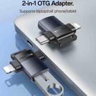 Yesido GS35 2 in 1 USB 3.0 Female to Type-C/8 Pin Male Charging Adapter(Black) - 2