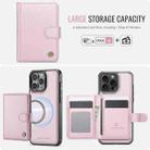 For iPhone 16 Pro Max JEEHOOD J09 Buckle Card Bag MagSafe Magnetic Style RFID Leather Phone Case(Pink) - 2