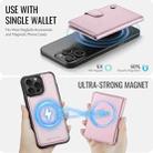 For iPhone 16 Pro Max JEEHOOD J09 Buckle Card Bag MagSafe Magnetic Style RFID Leather Phone Case(Pink) - 3