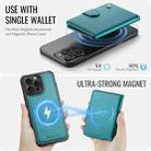 For iPhone 16 Pro Max JEEHOOD J09 Buckle Card Bag MagSafe Magnetic Style RFID Leather Phone Case(Green) - 3