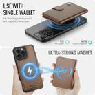 For iPhone 16 Pro JEEHOOD J09 Buckle Card Bag MagSafe Magnetic Style RFID Leather Phone Case(Brown) - 3