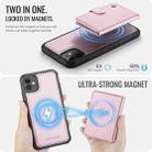 For iPhone 12 / 12 Pro JEEHOOD J09 Buckle Card Bag MagSafe Magnetic Style RFID Leather Phone Case(Pink) - 3