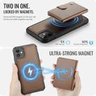 For iPhone 12 / 12 Pro JEEHOOD J09 Buckle Card Bag MagSafe Magnetic Style RFID Leather Phone Case(Brown) - 3