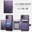 For iPhone 11 JEEHOOD J09 Buckle Card Bag MagSafe Magnetic Style RFID Leather Phone Case(Purple) - 2