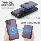 For iPhone 11 JEEHOOD J09 Buckle Card Bag MagSafe Magnetic Style RFID Leather Phone Case(Purple) - 3