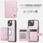 For iPhone 15 Plus / 14 Plus JEEHOOD J09 Buckle Card Bag MagSafe Magnetic Style RFID Leather Phone Case(Pink) - 2