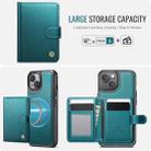 For iPhone 15 Plus / 14 Plus JEEHOOD J09 Buckle Card Bag MagSafe Magnetic Style RFID Leather Phone Case(Green) - 2