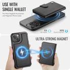 For iPhone 15 Plus / 14 Plus JEEHOOD J09 Buckle Card Bag MagSafe Magnetic Style RFID Leather Phone Case(Black) - 3