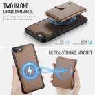 For iPhone SE 2022 / SE 2020 / 8 / 7 JEEHOOD J09 Buckle Card Bag MagSafe Magnetic Style RFID Leather Phone Case(Brown) - 3