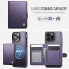 For iPhone 13 Pro JEEHOOD J09 Buckle Card Bag MagSafe Magnetic Style RFID Leather Phone Case(Purple) - 2