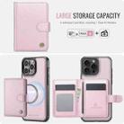For iPhone 13 Pro JEEHOOD J09 Buckle Card Bag MagSafe Magnetic Style RFID Leather Phone Case(Pink) - 2