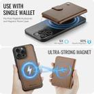 For iPhone 15 Pro JEEHOOD J09 Buckle Card Bag MagSafe Magnetic Style RFID Leather Phone Case(Brown) - 3