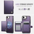 For iPhone 16e JEEHOOD J09 Buckle Card Bag MagSafe Magnetic Style RFID Leather Phone Case(Purple) - 2