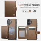 For iPhone 16 Plus JEEHOOD J09 Buckle Card Bag MagSafe Magnetic Style RFID Leather Phone Case(Brown) - 2