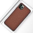 For iPhone 12 mini Shockproof Cloth Texture PC+ TPU Protective Case(Brown) - 1